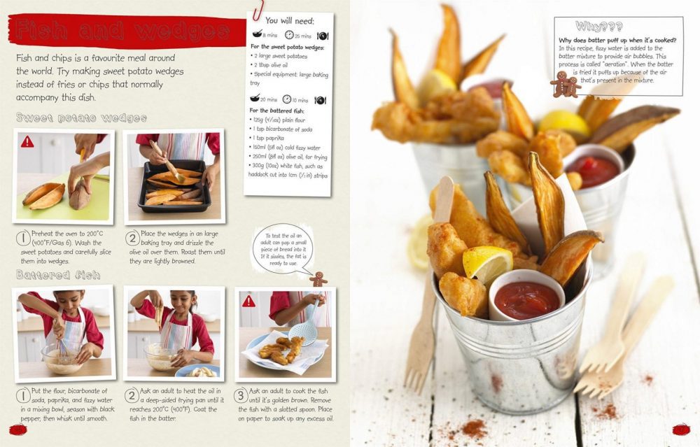 How Cooking Works by Dorling Kindersley, Fish and Wedges recipe.