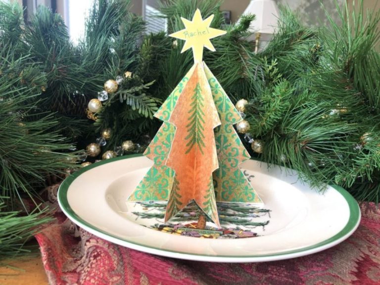 Easy Christmas Tree Place Card Craft